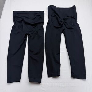 Women's Maternity Black Capri Leggings - Tummy support  (2 pair)